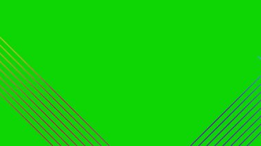 Renkli çizgilerle canlandırılmış arkaplan çiziyor. Doğrusal çizgili desen. Çok renkli şeritler. Metin için kopyalama alanı olan video. Vektör illüstrasyonu yeşil arkaplanda izole edildi.