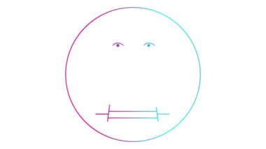 Oğlanın animasyon pembe doğrusal sembolü çizilir. Gülümseyen adam ikonu. İnsanlardan iz var. Döngülü video. Vektör illüstrasyonu beyaz arkaplanda izole edildi.