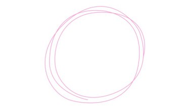 Animasyon pembe dekoratif çizgiler çizildi. Kopya uzayı olan el çizimi doğrusal daire çerçevesi. Döngülü video. Vektör illüstrasyonu beyaz arkaplanda izole edildi.
