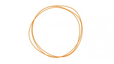 Animasyon turuncu yuvarlak çerçeve dönüşleri. Doğrusal sembol dönüyor. Urve Line daireleri. Uzayı metin için kopyala. Vektör illüstrasyonu beyaz arkaplanda izole edildi.