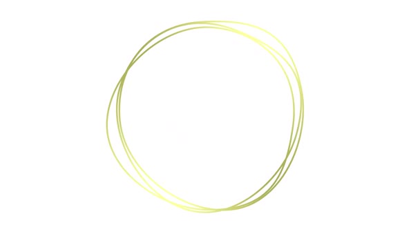 Animated golden circular frame spins. Linear symbol rotates. urve line circles. Copy space for text. Vector illustration isolated on white background.