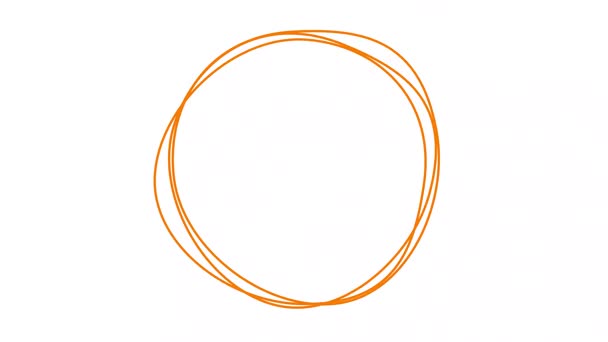 Animated orange circular frame spins. Linear symbol rotates. urve line circles. Copy space for text. Vector illustration isolated on white background.