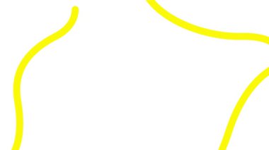 Canlandırılmış sarı dekoratif dalga çizgileri çiziliyor. Kopya alanı ile doğrusal arkaplan. Döngülü video. Vektör illüstrasyonu beyaz arkaplanda izole edildi.