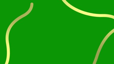 Animasyon altın renkli dalga çizgileri çizildi. Kopya alanı ile doğrusal arkaplan. Döngülü video. Vektör illüstrasyonu yeşil arkaplanda izole edildi.
