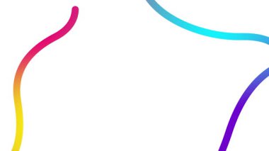 Rengarenk renkli dalgalı çizgiler çiziliyor. Kopya alanı ile doğrusal arkaplan. Döngülü video. Vektör illüstrasyonu beyaz arkaplanda izole edildi.