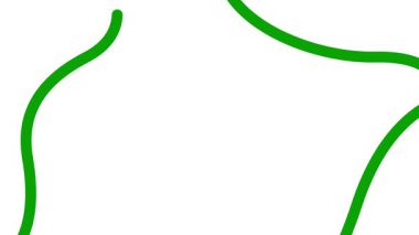 Canlandırılmış yeşil dekoratif dalgalı çizgiler çizildi. Kopya alanı ile doğrusal arkaplan. Döngülü video. Vektör illüstrasyonu beyaz arkaplanda izole edildi.