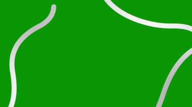 Canlandırılmış gümüş renkli dalga çizgileri çiziliyor. Kopya alanı ile doğrusal arkaplan. Döngülü video. Vektör illüstrasyonu yeşil arkaplanda izole edildi.