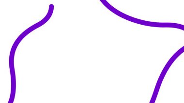 Animasyon menekşe dekoratif dalga çizgileri çizildi. Kopya alanı ile doğrusal arkaplan. Döngülü video. Vektör illüstrasyonu beyaz arkaplanda izole edildi.