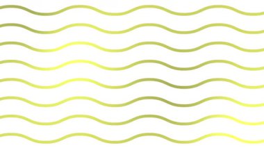 Animasyon altın dalgalı çizgiler. Doğrusal arkaplan. Dekoratif desen. Döngülü video. Vektör illüstrasyonu beyaz arkaplanda izole edildi.