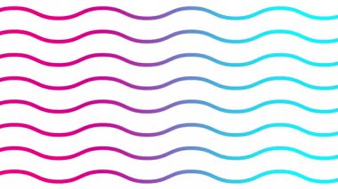 Canlı pembe dalgalı çizgiler. Doğrusal arkaplan. Dekoratif desen. Döngülü video. Vektör illüstrasyonu beyaz arkaplanda izole edildi.