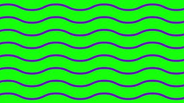 Animasyon mor dalgalı çizgiler. Doğrusal mor arka plan. Dekoratif desen. Döngülü video. Vektör illüstrasyonu yeşil arkaplanda izole edildi.