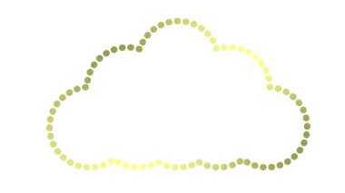 Bulutun altın çizgisel sembolü. Bulut deposu kavramı, hava durumu. Beyaz arkaplanda vektör illüstrasyonu. Döngülü video.