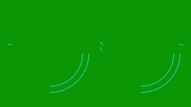 Gözlüklerin hareketli mavi çizgisel sembolü çizilir. Gözlüklerin doğrusal simgesi. Döngülü video. Göz doktorluğu kavramı. Yeşil arkaplanda vektör illüstrasyonu.