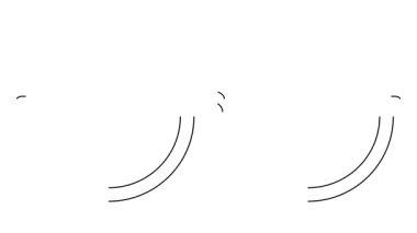 Gözlüklerin hareketli siyah çizgisel sembolü çizilir. Gözlüklerin doğrusal simgesi. Döngülü video. Göz doktorluğu kavramı. Beyaz arkaplanda vektör illüstrasyonu.