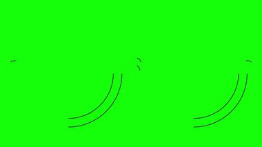 Gözlüklerin hareketli siyah çizgisel sembolü çizilir. Gözlüklerin doğrusal simgesi. Döngülü video. Göz doktorluğu kavramı. Yeşil arkaplanda vektör illüstrasyonu.