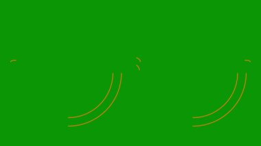 Gözlüklerin canlandırılmış turuncu çizgisel sembolü çizilir. Gözlüklerin doğrusal simgesi. Döngülü video. Göz doktorluğu kavramı. Yeşil arkaplanda vektör illüstrasyonu.