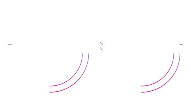 Canlandırılmış pembe mavi gözlüklerin çizgisel sembolü çizilir. Gözlüklerin doğrusal simgesi. Döngülü video. Göz doktorluğu kavramı. Beyaz arkaplanda vektör illüstrasyonu.