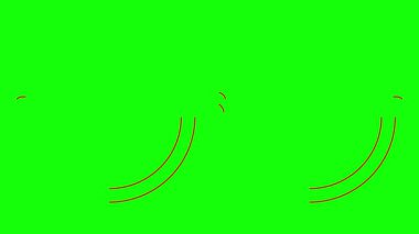 Gözlüklerin canlandırılmış kırmızı çizgisel sembolü çizilir. Gözlüklerin doğrusal simgesi. Döngülü video. Göz doktorluğu kavramı. Yeşil arkaplanda vektör illüstrasyonu.