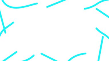 Canlandırılmış mavi renkli dalga çizgileri çiziliyor. Kopya alanı ile doğrusal arkaplan. Döngülü video. Vektör illüstrasyonu beyaz arkaplanda izole edildi.