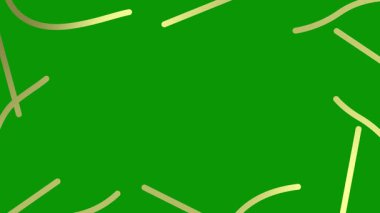 Animasyon altın renkli dalga çizgileri çizildi. Kopya alanı ile doğrusal arkaplan. Döngülü video. Vektör illüstrasyonu yeşil arkaplanda izole edildi.
