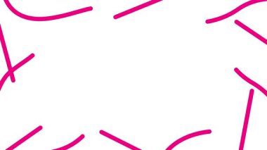 Animasyon morumsu dekoratif dalga çizgileri çizilir. Fotokopi alanı olan doğrusal pembe arkaplan. Döngülü video. Vektör illüstrasyonu beyaz arkaplanda izole edildi.