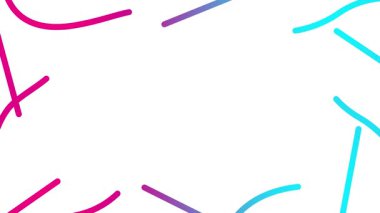 Animasyon pembe dekoratif dalgalı çizgiler çizildi. Kopya alanı ile doğrusal arkaplan. Döngülü video. Vektör illüstrasyonu beyaz arkaplanda izole edildi.