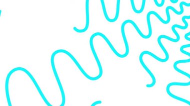 Canlandırılmış mavi renkli dalga çizgileri çiziliyor. Doğrusal arkaplan. Döngülü video. Vektör illüstrasyonu beyaz arkaplanda izole edildi.