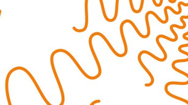 Animasyon turuncu dalga çizgileri çizildi. Doğrusal arkaplan. Döngülü video. Vektör illüstrasyonu beyaz arkaplanda izole edildi.