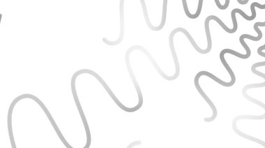 Canlandırılmış gümüş renkli dalga çizgileri çiziliyor. Doğrusal arkaplan. Döngülü video. Vektör illüstrasyonu beyaz arkaplanda izole edildi.