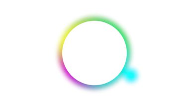 Sıvı efektli renkli daire çerçeve. Beyaz fotokopi alanı olan pankart. Beyaz arkaplanda vektör çizimi izole edildi. Döngülü video. 