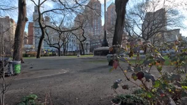 New York 2023 December Union Square Park Télen Emberek Nélkül — Stock videók