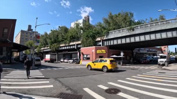 Nueva York Sep 2023 Distrito Embalaje Carnes Manhattan Hectors Café — Vídeo de stock