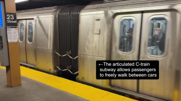 New York New York Nisan 2024 Nyc Metro Sistemine Eklenen — Stok video