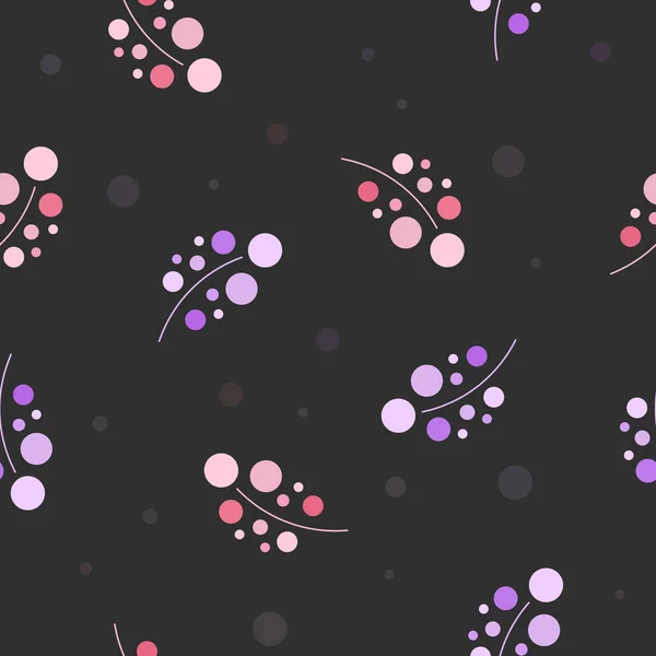 Dark Grey Pattern Geometric Leaves Pink Lilac Color Suitable Printing — Stock vektor