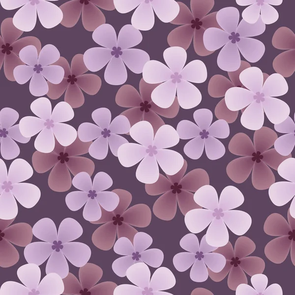 Patrón Floral Con Flores Lila Imagen Vectorial — Vector de stock