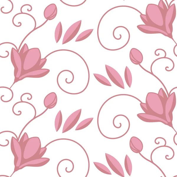 Imagen Vectorial Patrón Con Magnolias Rosadas Adecuado Para Decorar Ropa — Vector de stock