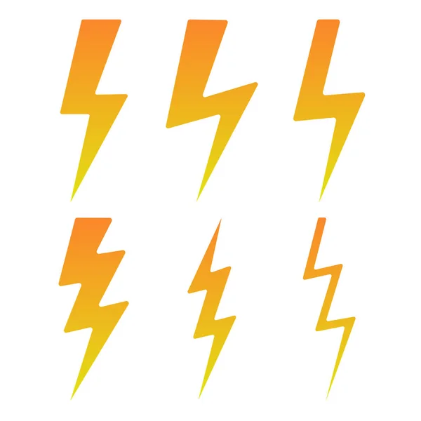 stock vector Lightning bolt icons collection. Flash symbol, thunderbolt. Simple lightning strike sign. Vector illustration.