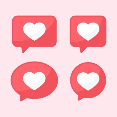 Kalp mesajı simgeleri kümesi