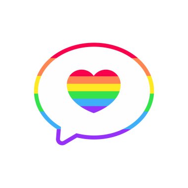 LGBT gurur gökkuşağı mesaj etiketi. Vektör illüstrasyonu