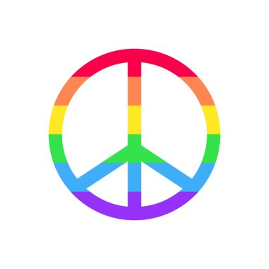 LGBT barış sembolü çıkartması. Vektör illüstrasyonu