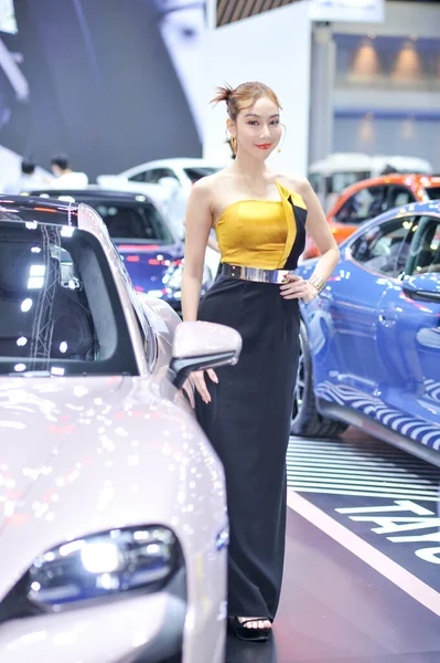 Bangkok Μάρτιος Όμορφη Στο The44Th Μπανγκόκ Διεθνές Σαλόνι Αυτοκινήτου 2023 — Φωτογραφία Αρχείου