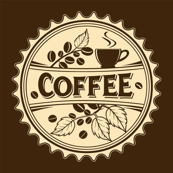 Kahverengi arkaplan üzerinde kahve tasarımı, vektör illüstrasyonu EPS10