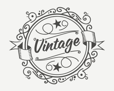 Antika etiket. Retro rozet tasarımı. Vektör illüstrasyonu.