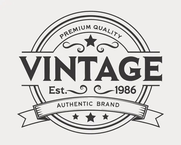 Eski marka premium kalite rozet çizimi. Retro tasarım ögesi.