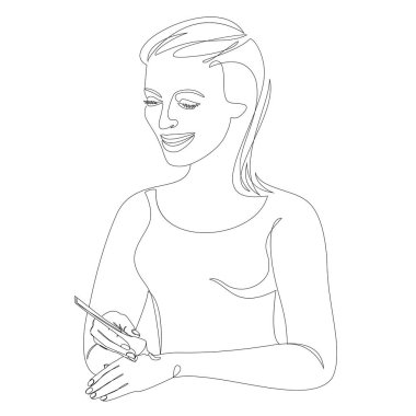 Kız ellerini kremle kapladı. Bayan cildine dikkat ediyor. Modern bir çizim tarzı. Devamlı çizimler, çıkartmalar, logolar. Vektör illüstrasyonu