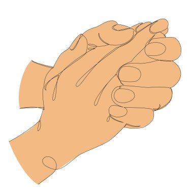 İnsan eli siluetleri modern bir şekilde bir kaleye katlandı. Devamlı çizgi çizimi, ev dekorasyonu için estetik taslak posterler, duvar resimleri, çıkartmalar, logolar. Vektör illüstrasyonu