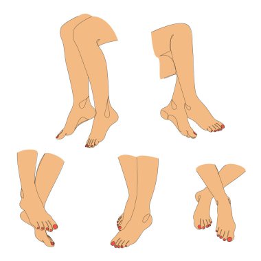 Tahsilat. İnsan bacakları siluetleri, modern bir tek sıra şeklinde ayaklar. Devamlı çizimler, dekorasyon taslakları, posterler, duvar resimleri, çıkartmalar, logolar. Vektör illüstrasyonu