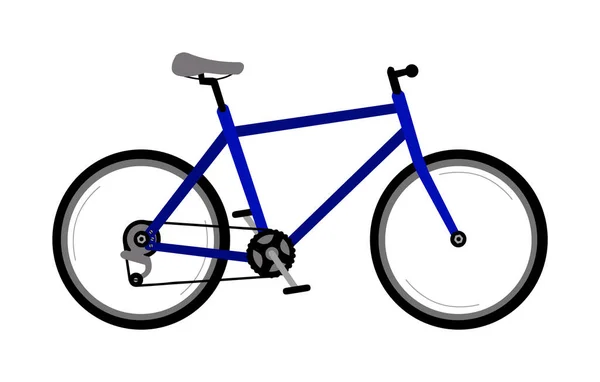 后轮上有一套齿轮的典型自行车的平面图解 背景为白色 — 图库照片