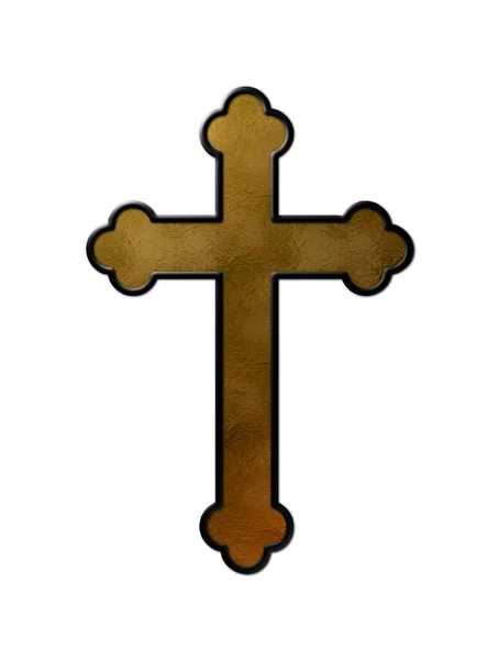 Illustration Une Croix Avec Des Bornes Trilobées Typiques Église Orthodoxe — Photo