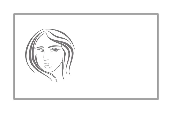 Plochá Grafika Čelního Pohledu Oválnou Ženskou Tvář Krátkými Rovnými Vlasy — Stock fotografie